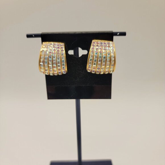 Butler Fifth Avenue Collection Crystal Rhinestone Gold-tone Clip-on Earrings - Picture 9 of 9